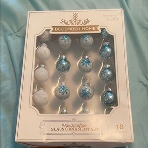 Blue and White Glass Mini Ornament Set